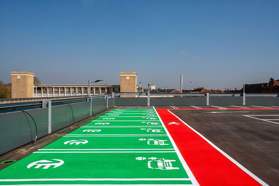 Car park markings - electric car bays 