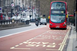Bus lane - high friction surfacing 